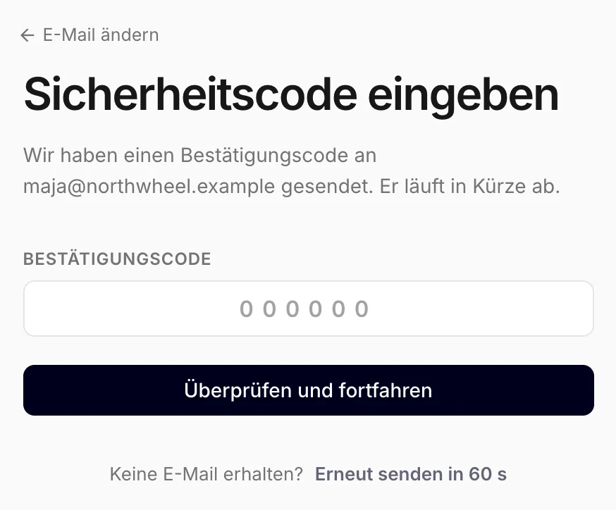 Den Code eingeben
