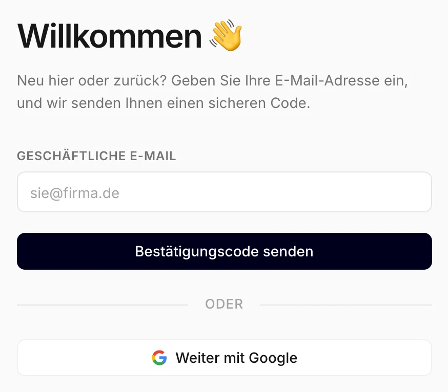 Die Anmeldeseite