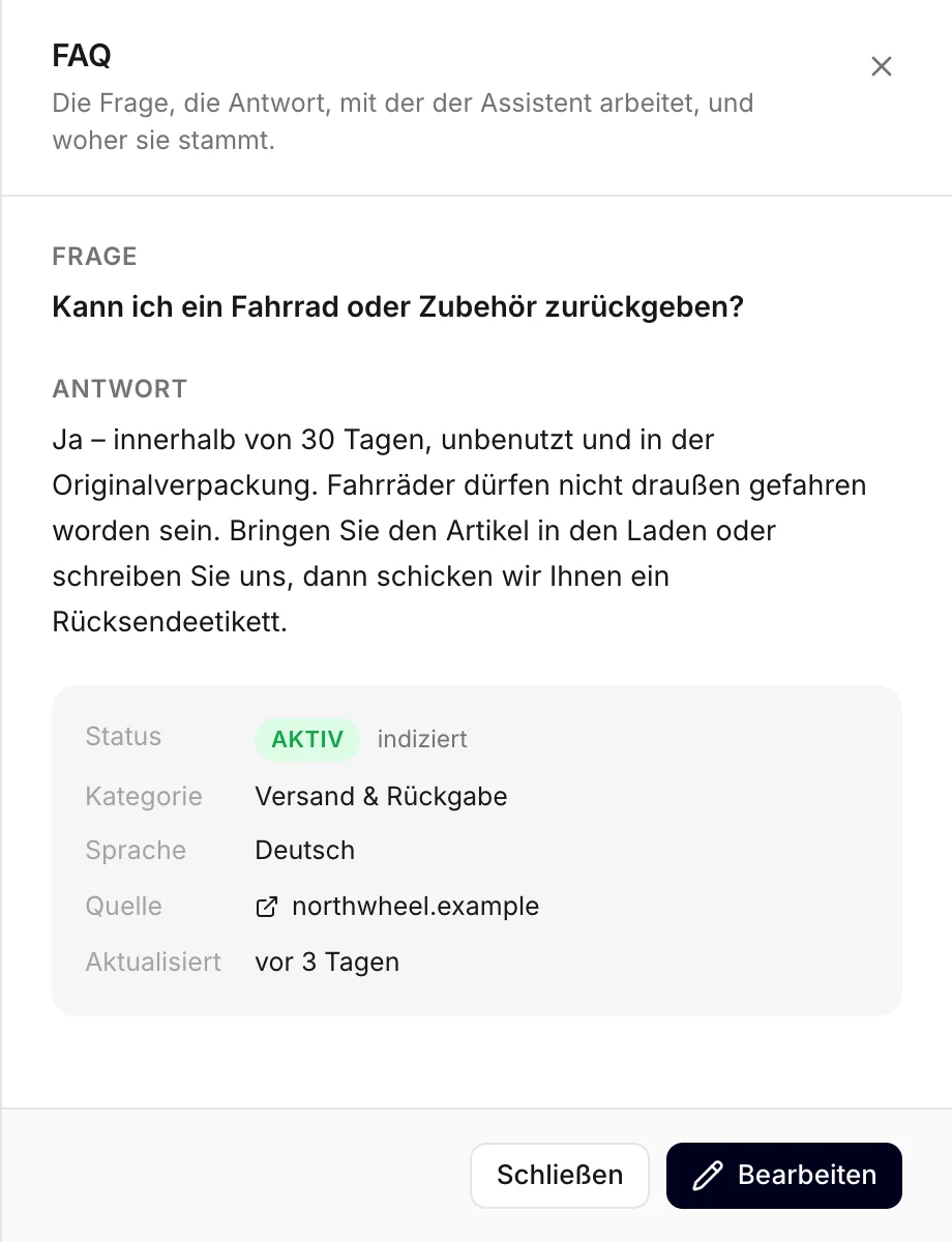 Eine zum Lesen geöffnete FAQ