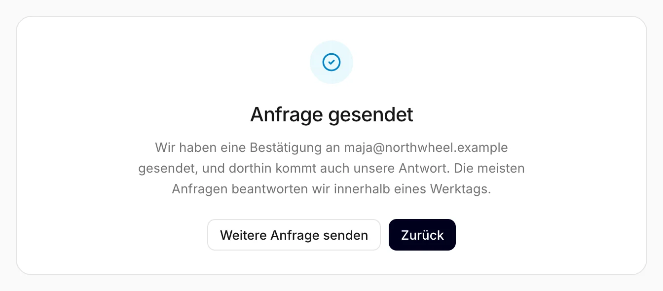 Die Bestätigung nach dem Senden