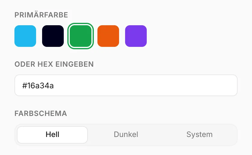 Primärfarbe und Farbschema