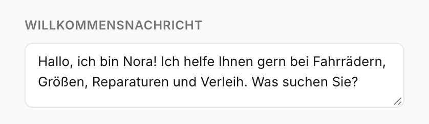 Die Willkommensnachricht