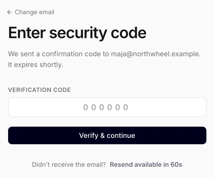Entering the code