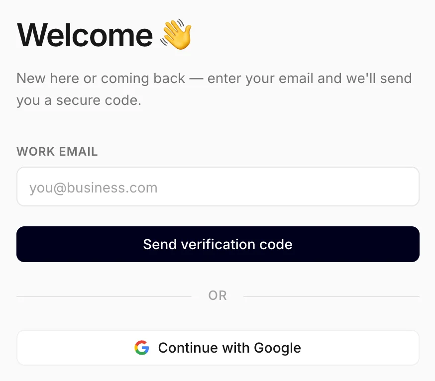 The sign-in screen
