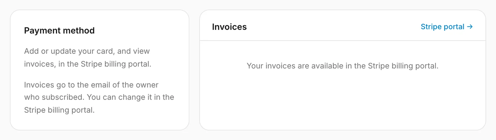 Payment method and invoices