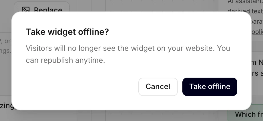 Taking the widget offline