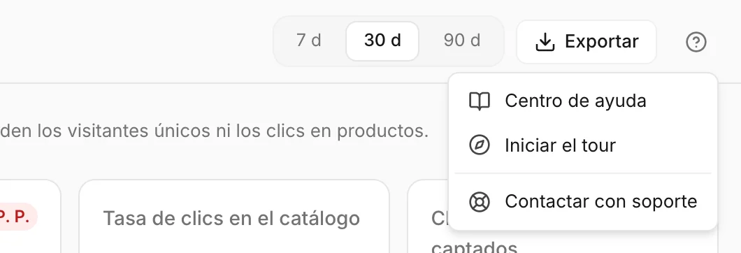 El menú de ayuda en la parte superior de la pantalla
