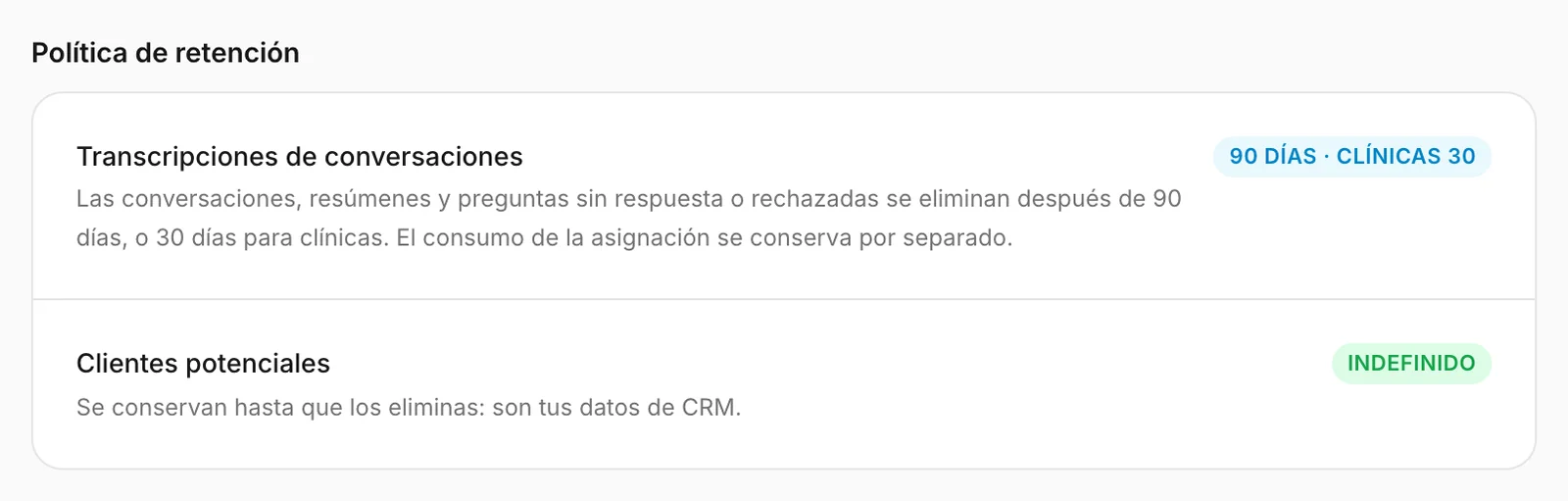 La política de conservación