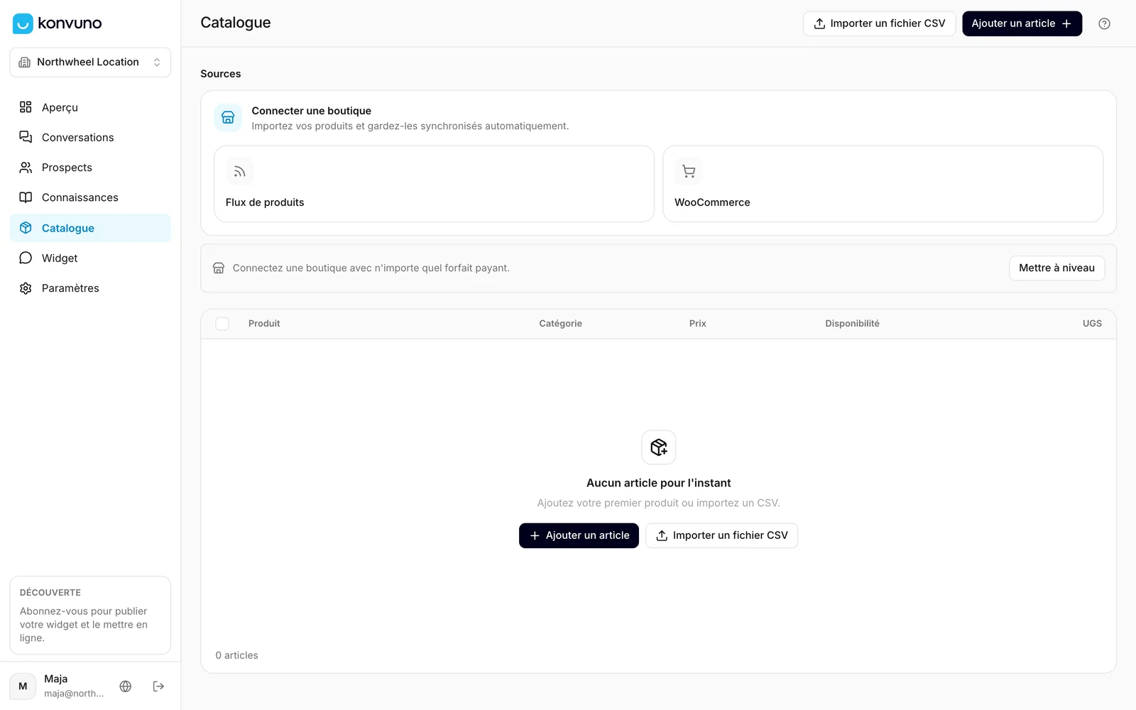 Sans abonnement, les tuiles de boutique n'ont pas de bouton Connecter