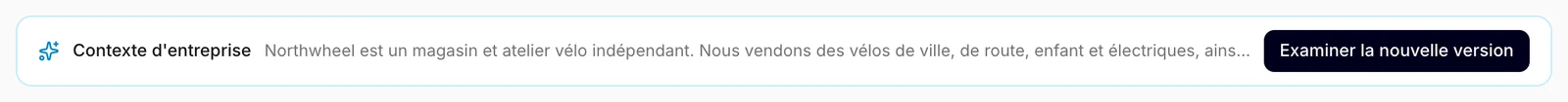 Le bandeau avec une nouvelle version en attente