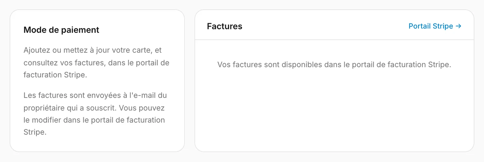 Moyen de paiement et factures