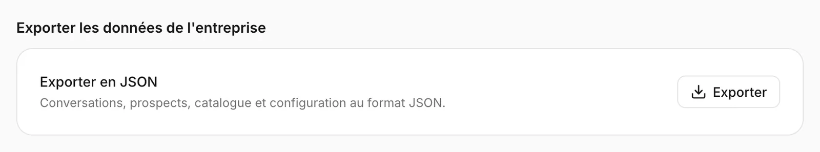 L'export au format JSON