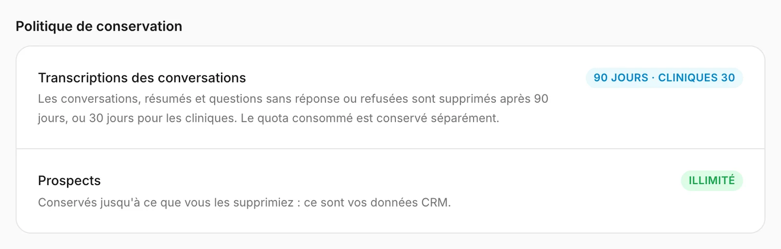La politique de conservation