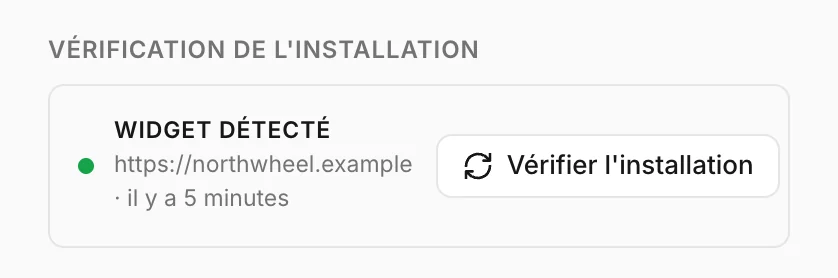 La vérification de l'installation