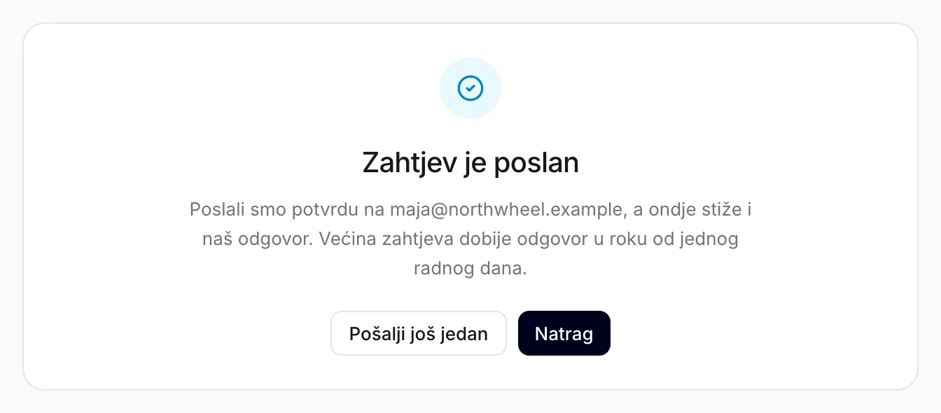 Potvrda nakon slanja