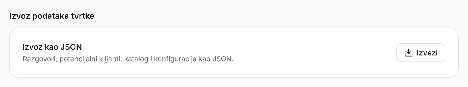 Izvoz u formatu JSON