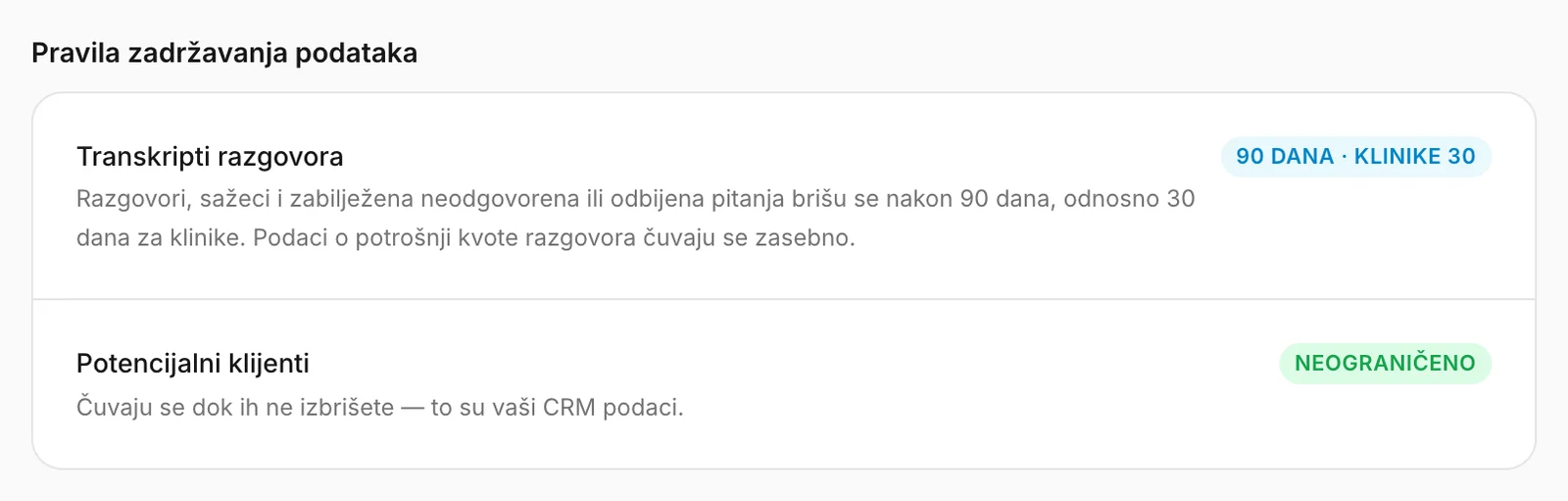 Pravila čuvanja podataka