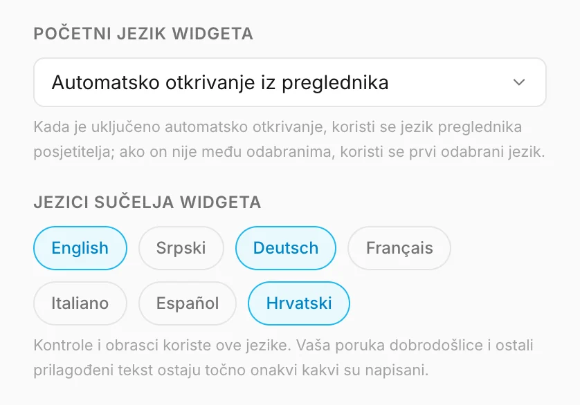 Postavke jezika
