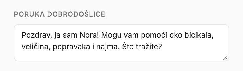 Poruka dobrodošlice