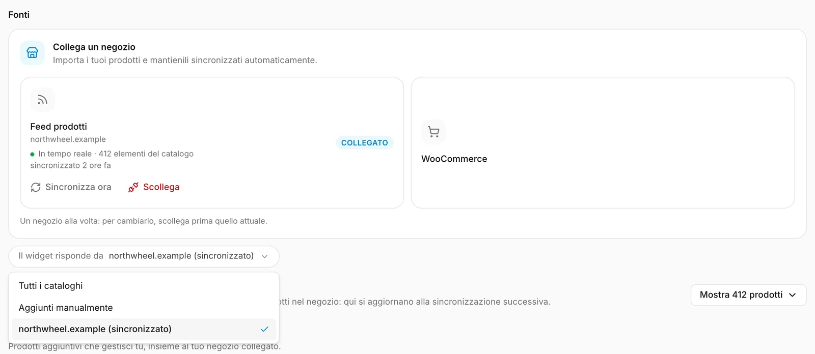 Scegliere da quale catalogo risponde l'assistente