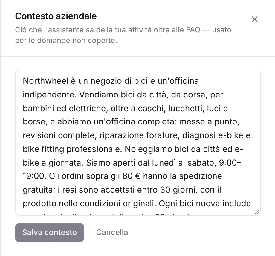 Modifica del contesto aziendale