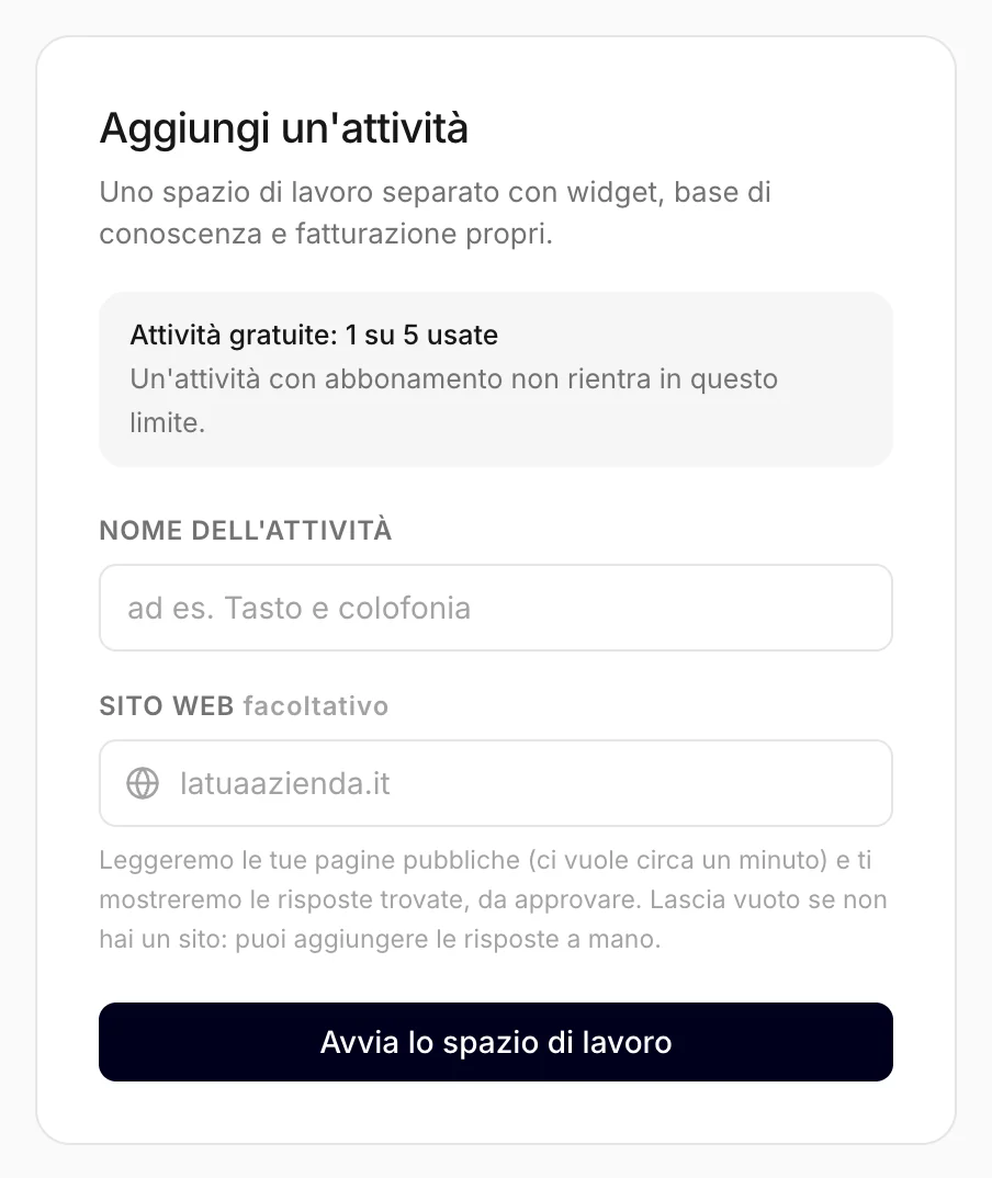 Aggiungere un'attività