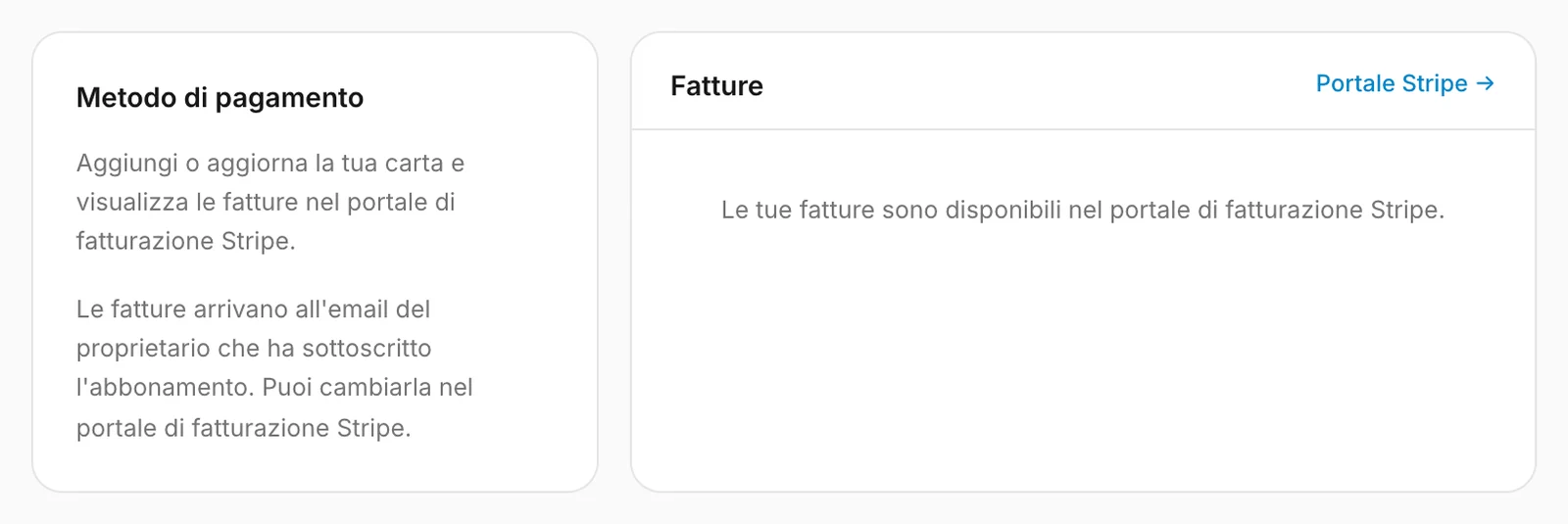 Metodo di pagamento e fatture