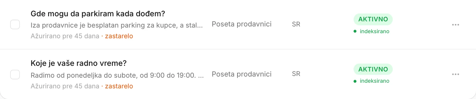 Dva pitanja označena kao zastarela