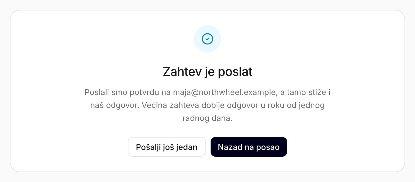 Potvrda posle slanja