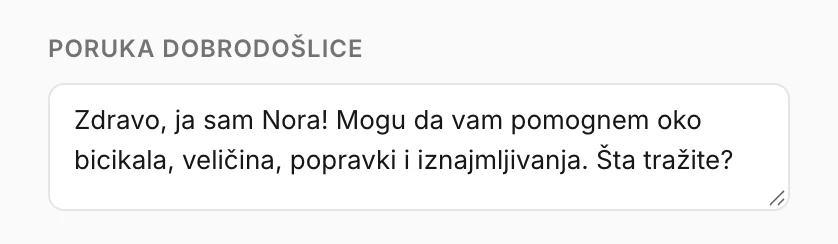 Poruka dobrodošlice